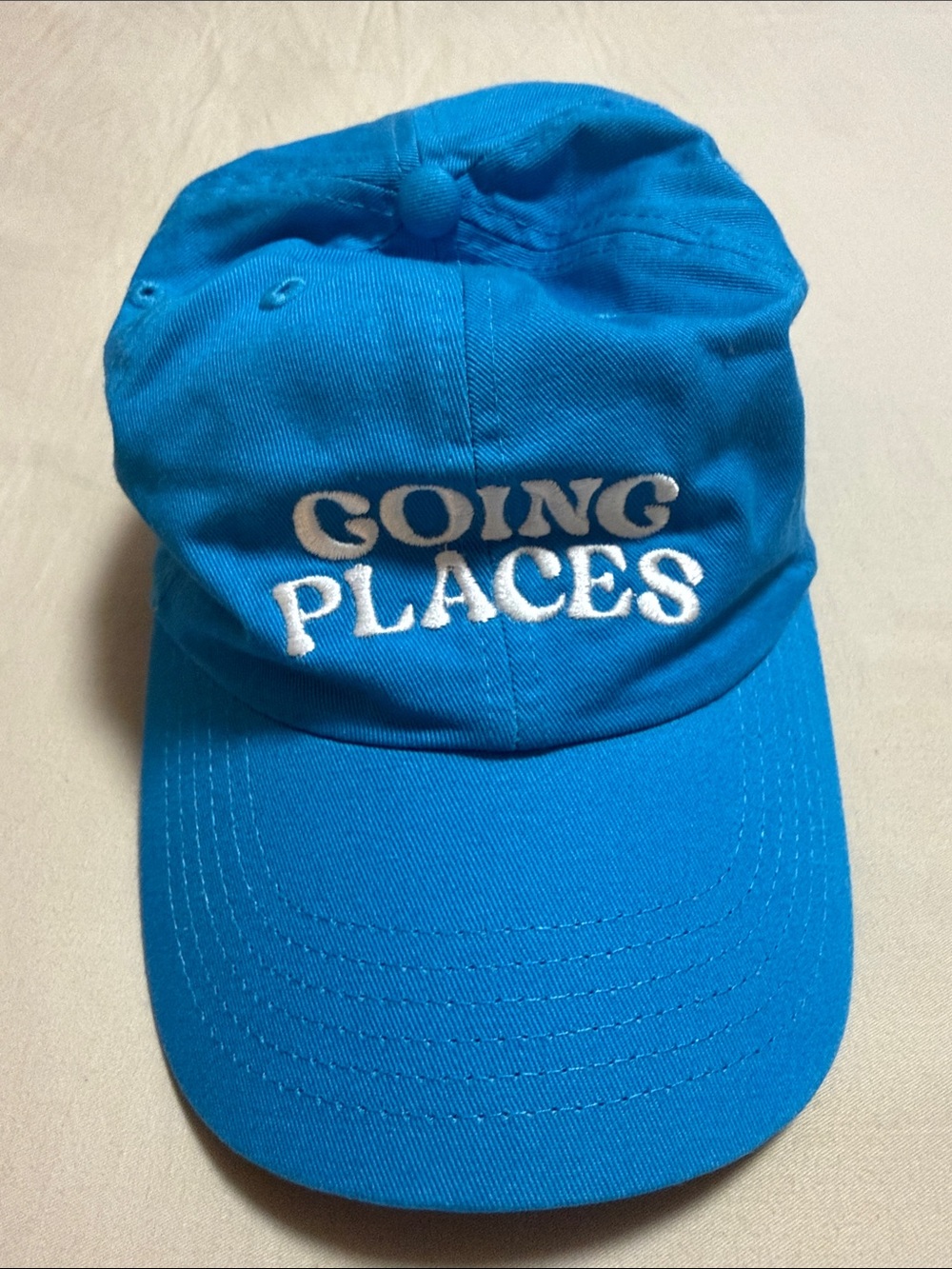Going Places Blue Embroidered Baseball Cap